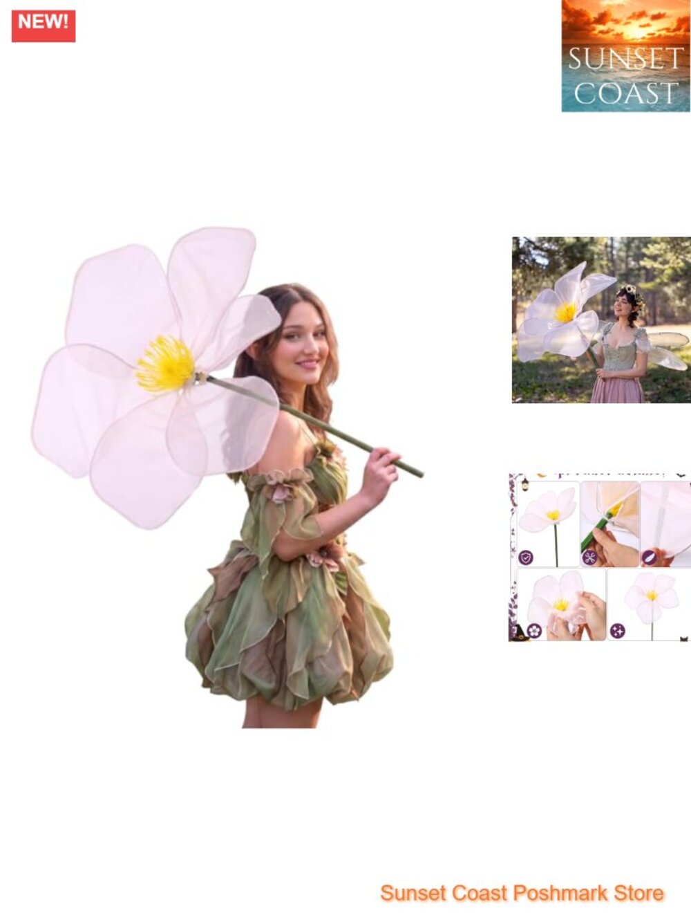 Oversized Artificial Pink Flower Fairy Costume Accessory Prop 27.56in